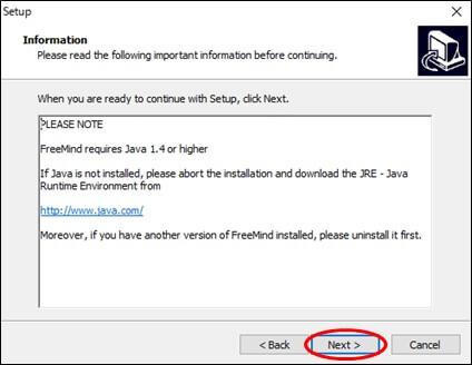 Javaのインストール確認画面