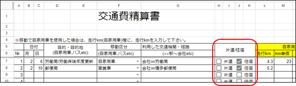 スプレッドシートのチェックボックス