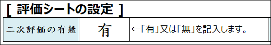 「二次評価の有無」欄のイメージ画像